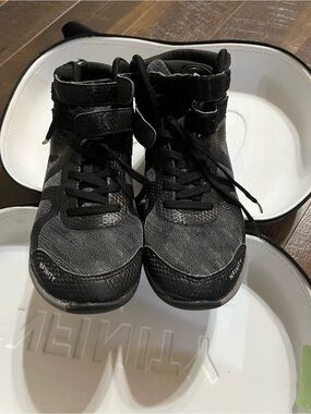 NFINITY Black and Gray High-Top Athletic Sneakers with Ankle Strap